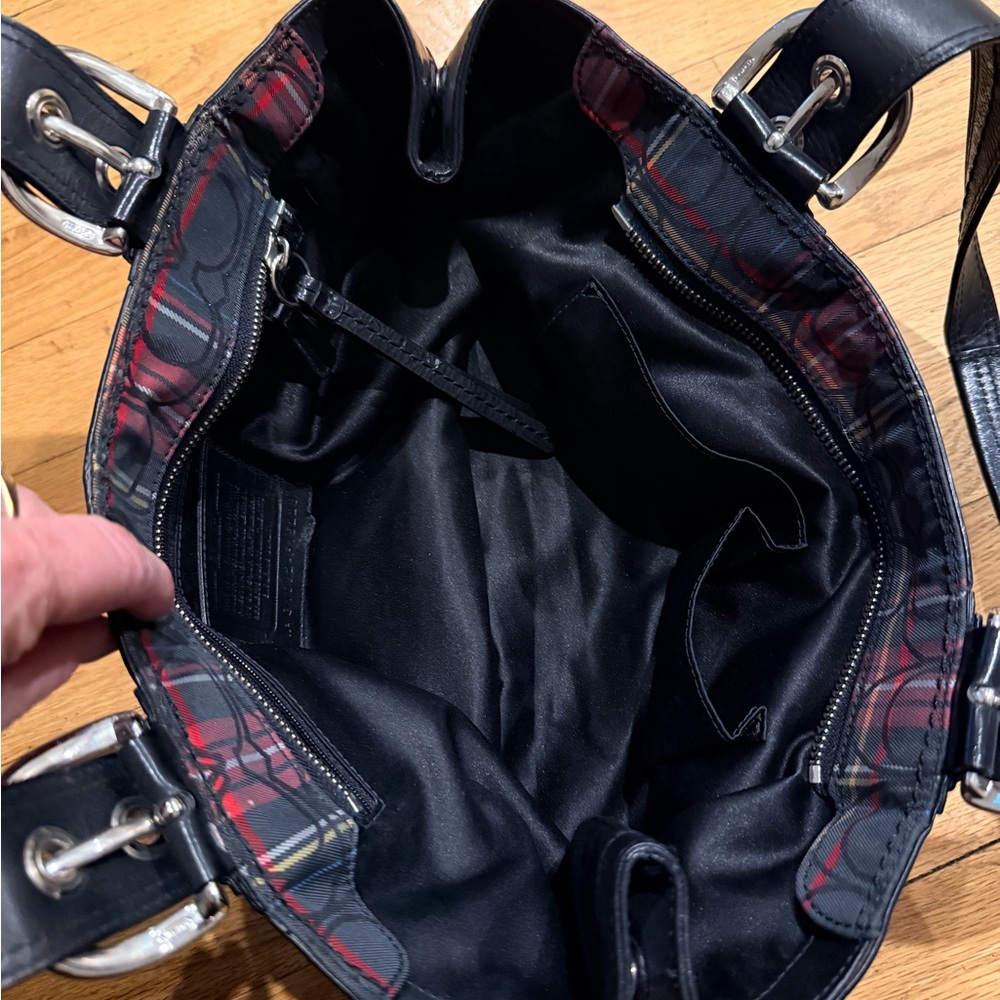 Coach Black and Red Plaid Shoulder Bag - Picture 6 of 9